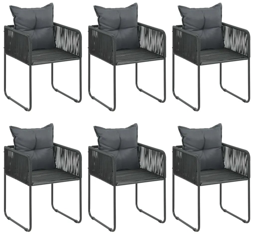 vidaXL Σετ Τραπεζαρίας Κήπου 7 τεμ. Μαύρο / Καφέ από Ρατάν PVC