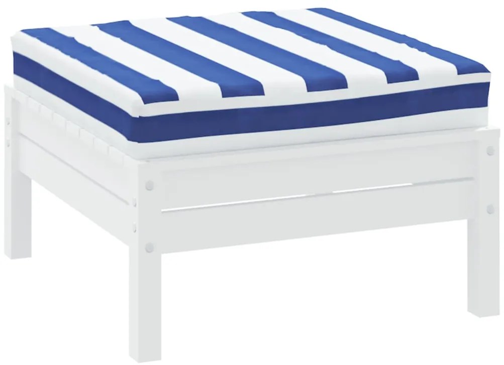 vidaXL Μαξιλάρι Παλέτας Μπλε &amp; Λευκό Ριγέ 60x60x8 εκ. Ύφασμα Oxford