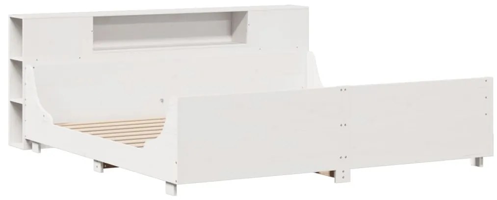 vidaXL Σκελετός Κρεβ. Χωρίς Στρώμα Λευκό 200x200 εκ Μασίφ Πεύκο