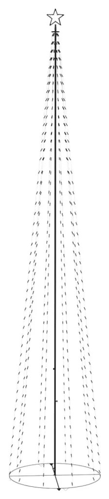 vidaXL Χριστουγεννιάτικο Δέντρο Κώνος 752 LED Ψυχρό Λευκό 160x500 εκ.