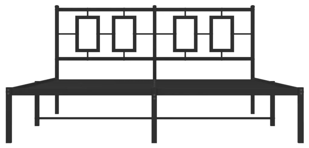vidaXL Πλαίσιο Κρεβατιού με Κεφαλάρι Μαύρο 160 x 200 εκ. Μεταλλικό