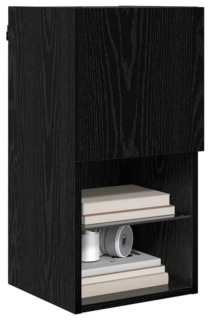 vidaXL Κρεμαστός θρανίο τηλεόρασης Μαύρη Οξυά 30,5 x 30 x 60 εκ.