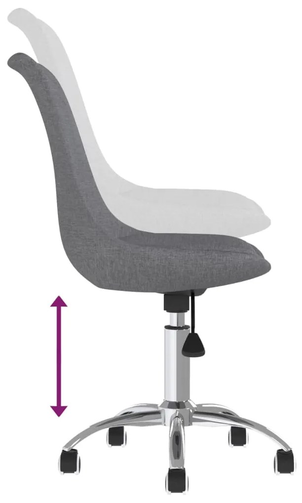 vidaXL Καρέκλες Τραπεζαρίας Περιστρεφόμενες 2 τεμ Αν. Γκρι Υφασμάτινες