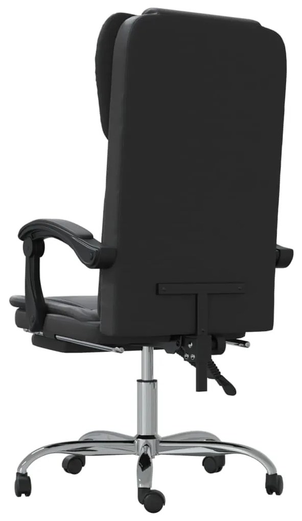 vidaXL Καρέκλα Γραφείου Ανακλινόμενη Μαύρη Συνθετικό δέρμα