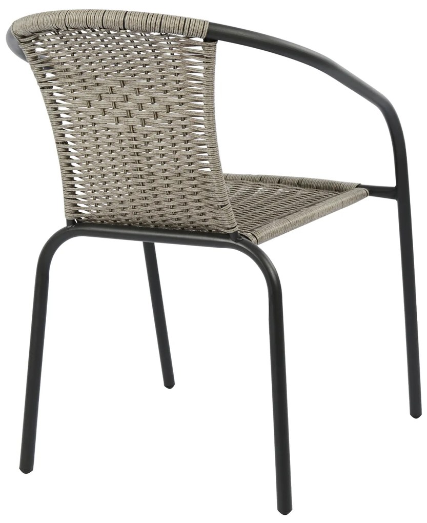 ΠΟΛΥΘΡΟΝΑ ΚΑΡΕΚΛΑ CAMEL HM5015.01 ΓΚΡΙ ΜΕΤΑΛΛΙΚΗ ΜΕ WICKER 48x48-53x72 εκ. (1 Τεμμάχια)