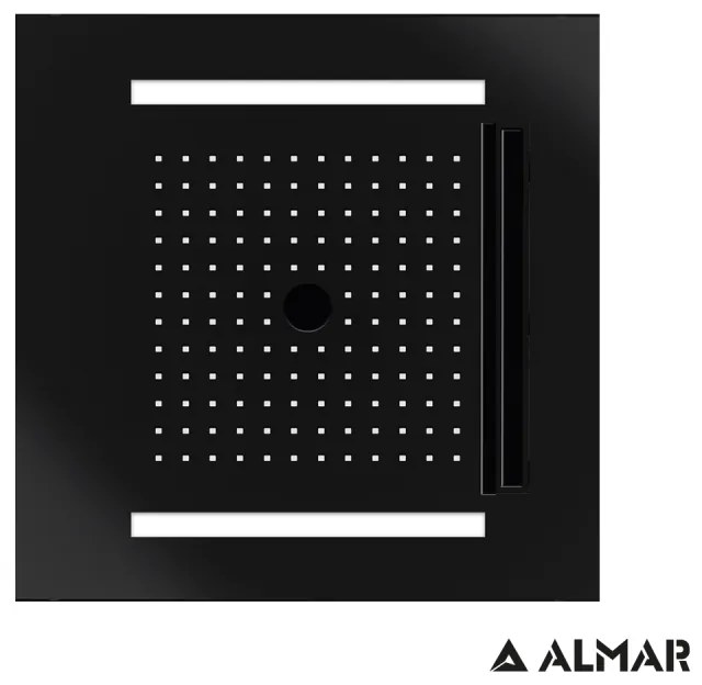 Almar Black Matt PVD Κεφαλή Χρωματοθεραπείας εντοιχισμού οροφής 3 ροών E044259-400