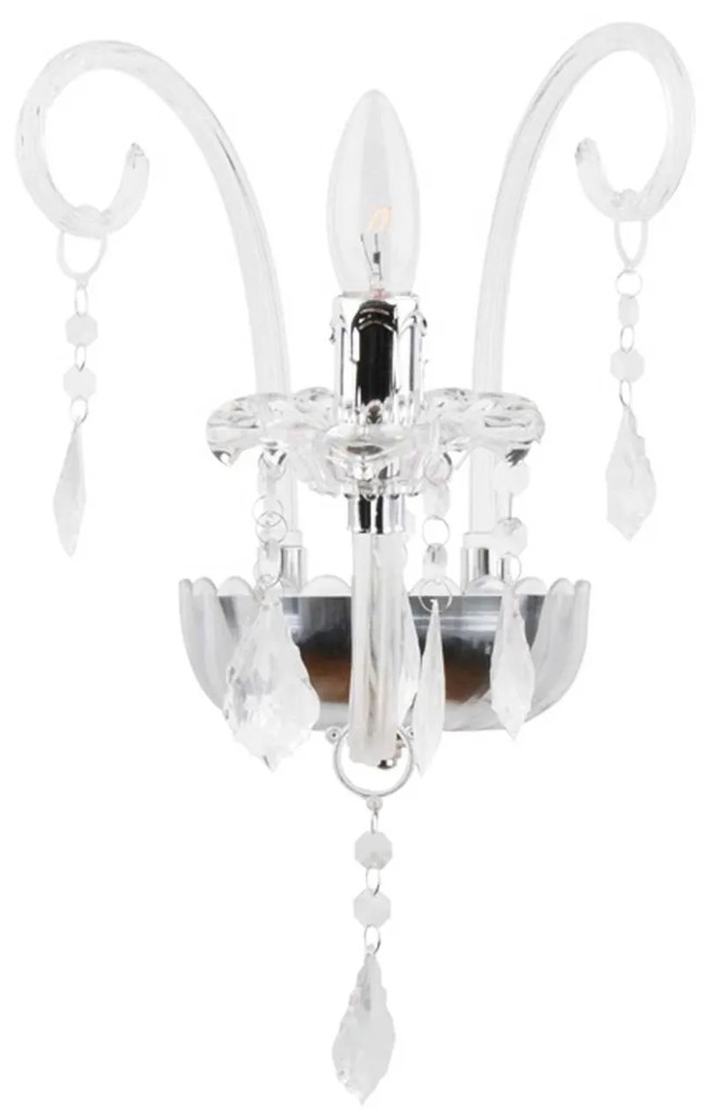 Φωτιστικό Τοίχου Acrylic &amp; Silicon SF633121W Clear Metal,Acrylic