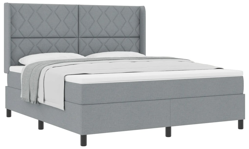 vidaXL Κρεβάτι με Στρώμα Light Grey 180x200 cm Ύφασμα