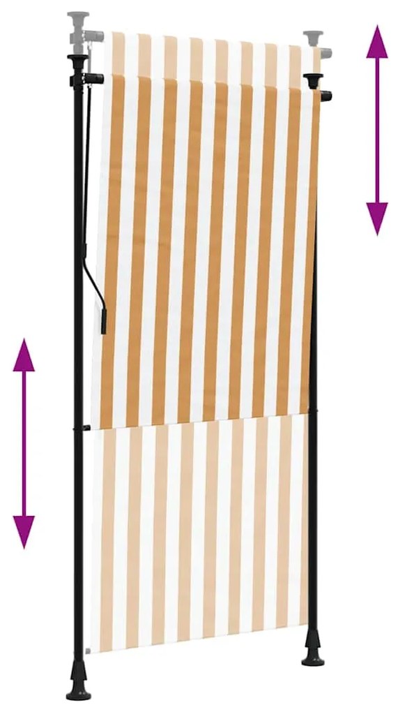vidaXL Στόρι Ρόλερ Εξ. Χώρου Πορτοκαλί/Λευκό 100x270 εκ. Ύφασμα/Ατσάλι