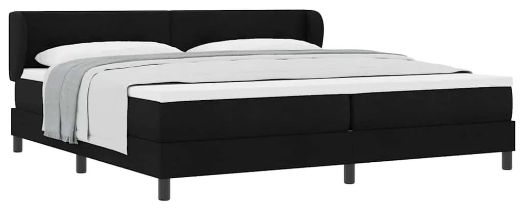 vidaXL Κρεβάτι box spring με στρώμα Μαύρο 200 x 200 cm ύφασμα