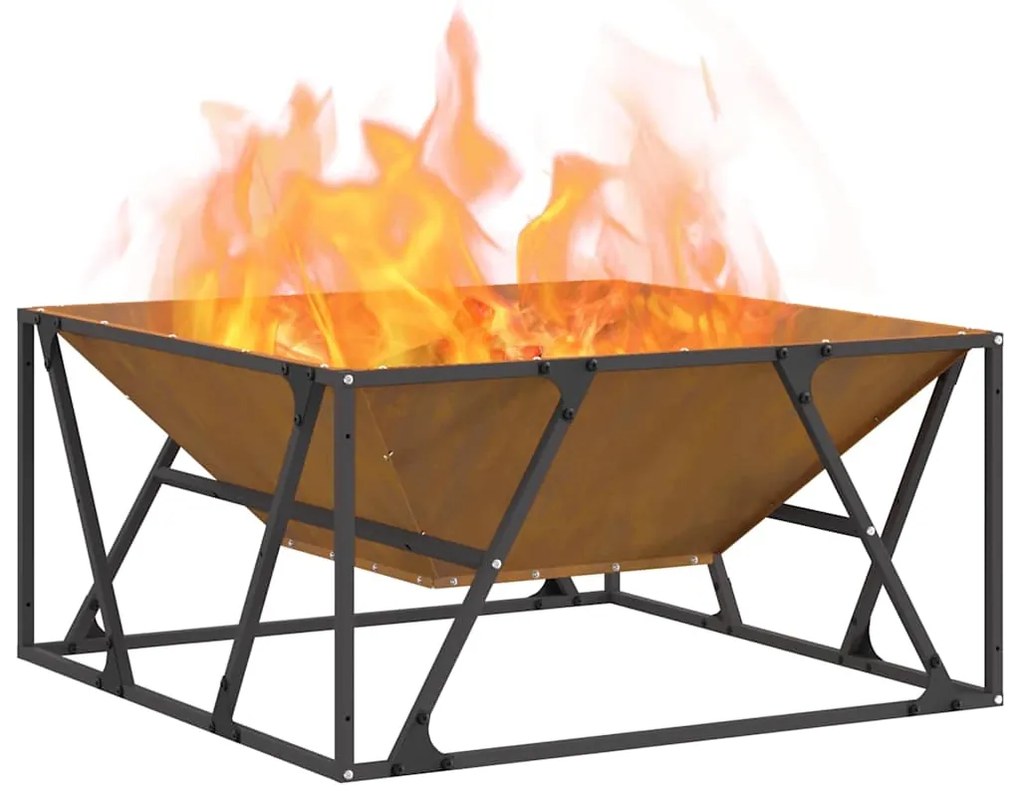 vidaXL Φωτιά Καφέ 80 x 80 x 40 cm Ατσάλι σκληρυθέν στον αέρα