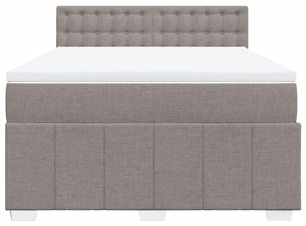 vidaXL Κρεβάτι Boxspring με Στρώμα Taupe 140x190 εκ. Υφασμάτινο