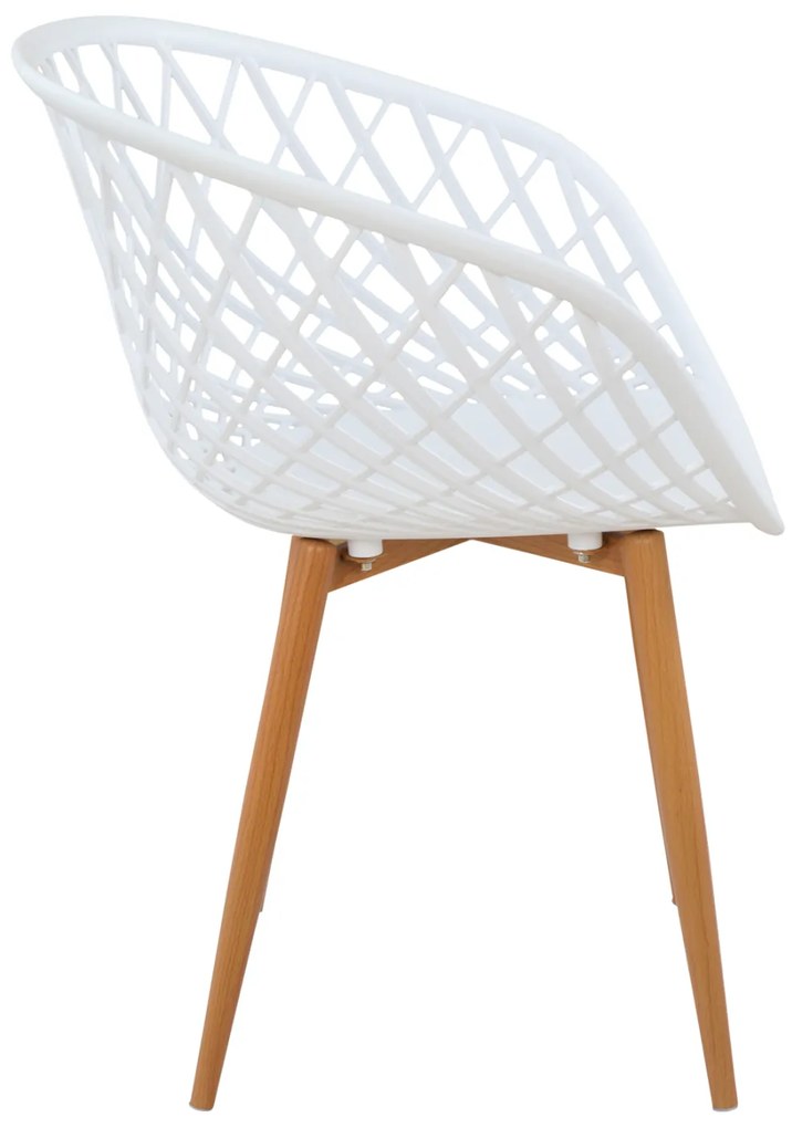 ΠΟΛΥΘΡΟΝΑ ΠΟΛΥΠΡΟΠΥΛΕΝΙΟΥ ΛΕΥΚΗ ΜΕ ΜΕΤΑΛΛΙΚΑ ΠΟΔΙΑ ΑΠΟΜΙΜΗΣΗ ΞΥΛΟΥ ARIADNE HM8001.01 62,5x56x80 εκ.