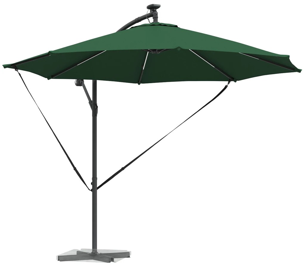 vidaXL Ομπρέλα Cantilever Banana Πράσινο 294 x 294 x 248 cm