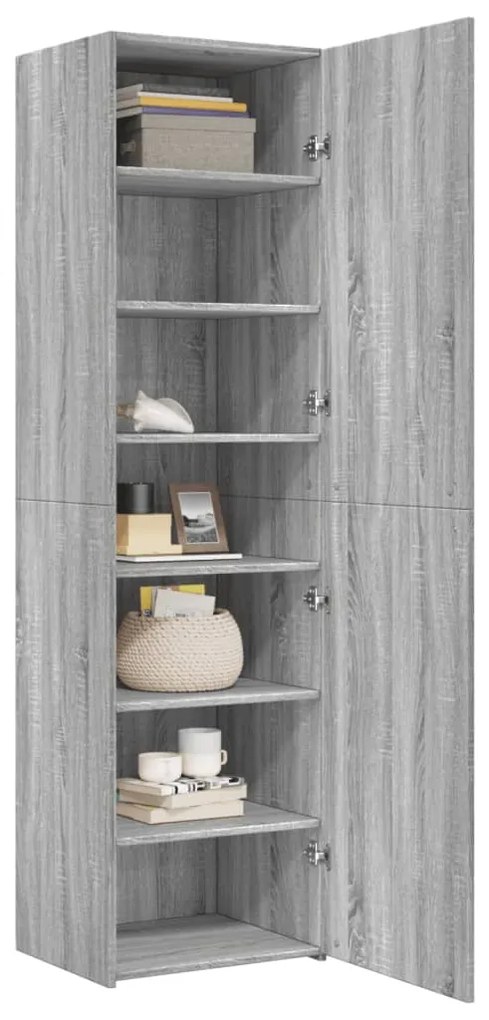 vidaXL Ντουλάπι Γκρι Sonoma 50x42,5x185 εκ. από Επεξεργασμένο Ξύλο