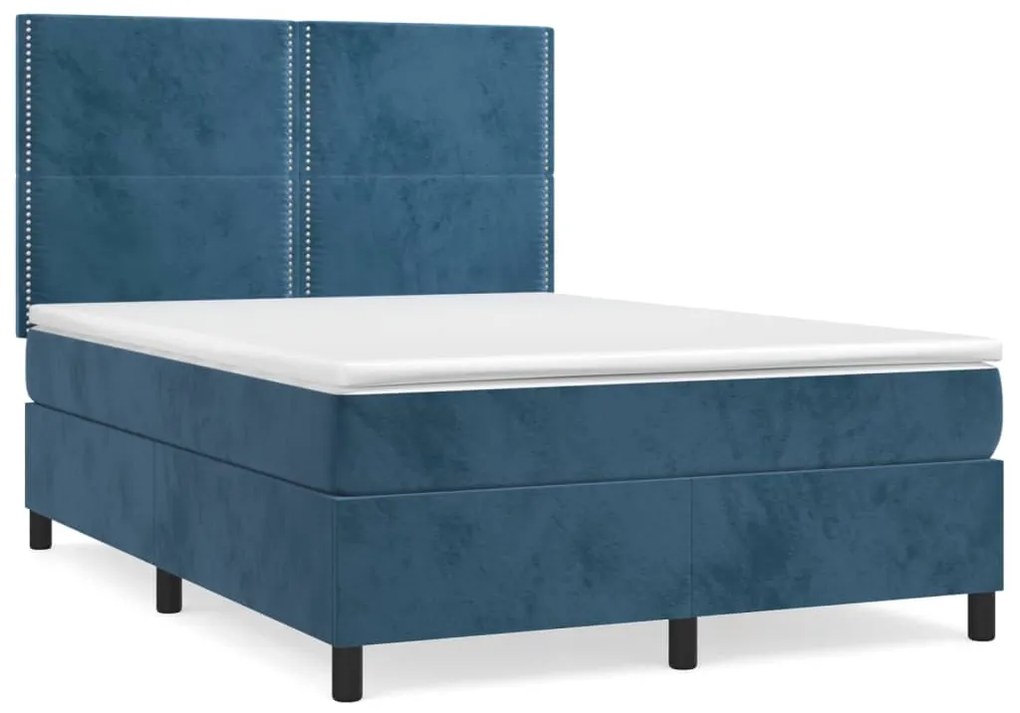 ΚΡΕΒΑΤΙ BOXSPRING ΜΕ ΣΤΡΩΜΑ ΣΚΟΥΡΟ ΜΠΛΕ 140X200 ΕΚ. ΒΕΛΟΥΔΙΝΟ 3142969