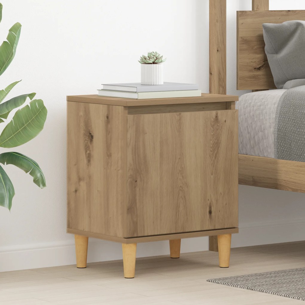 vidaXL Artisan Oak Κομοδίνο Οξιά artisan MDF 40 x 30 x 50 εκ. Κομοδίνο