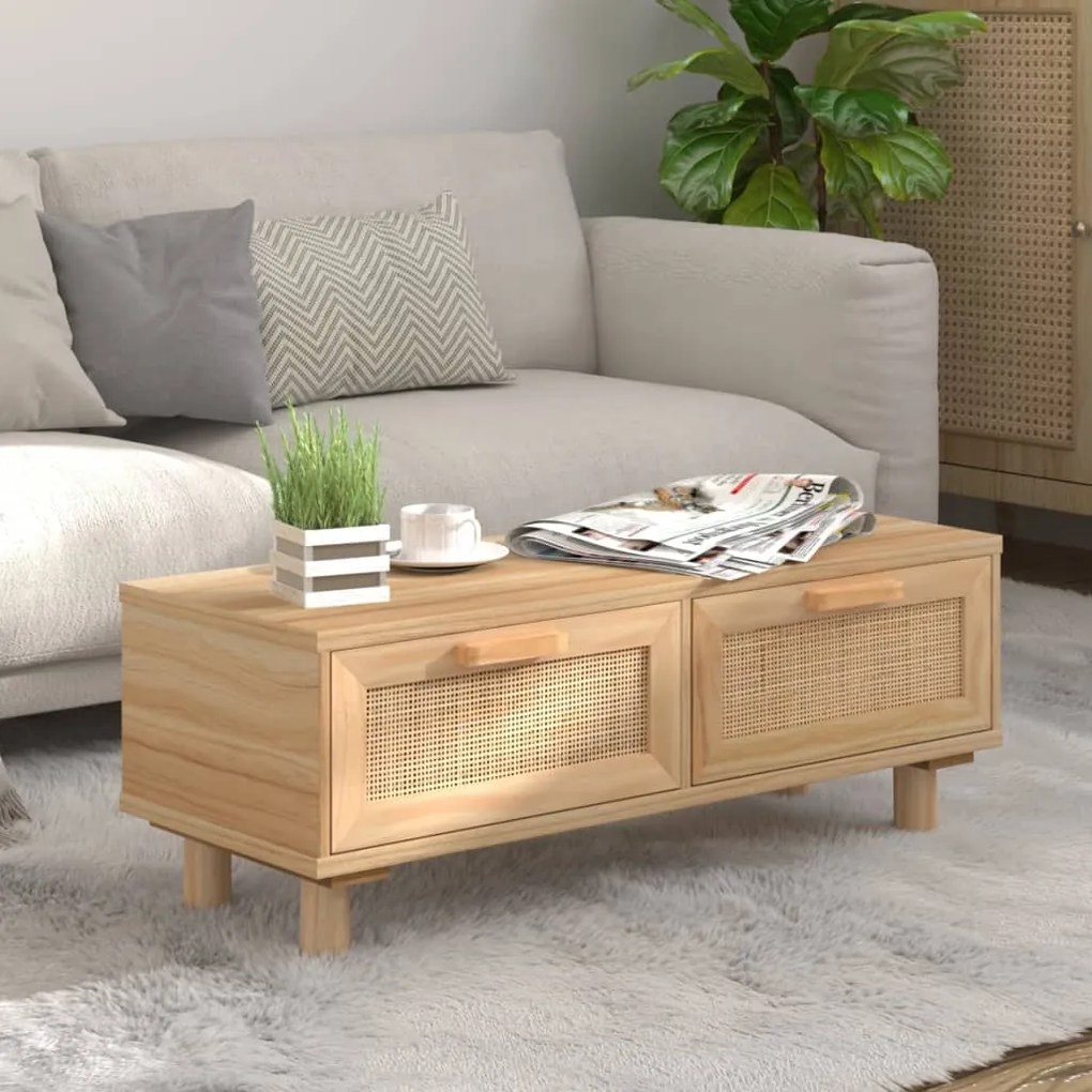 vidaXL Τραπεζάκι Σαλονιού Καφέ 80x40x30 εκ. Επεξ. Ξύλο &amp; Μασίφ Πεύκο