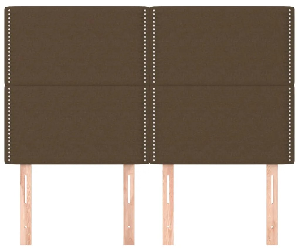 vidaXL Κεφαλάρι Κρεβατιού Σκούρο Καφέ 144x5x118/128 εκ. Ύφασμα