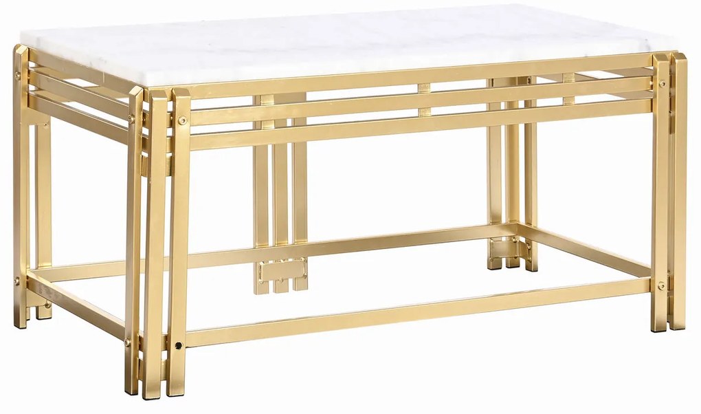 Τραπεζάκι Καφέ DKD Home Decor Μέταλλο Αλουμίνιο Μάρμαρο 80 x 40 x 40 cm