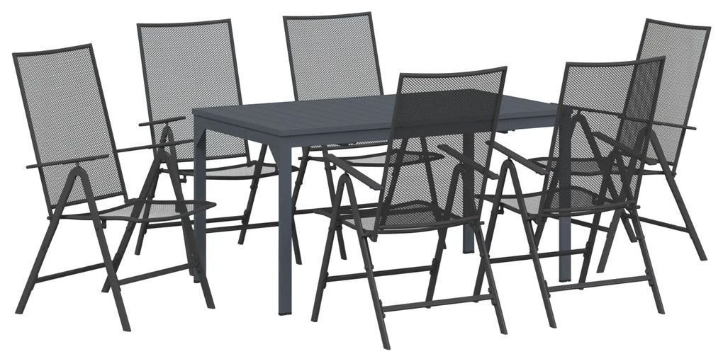 vidaXL Σετ Φαγητού Κήπου 7 pcs Ανθρακί Μεγέθους πλήρους