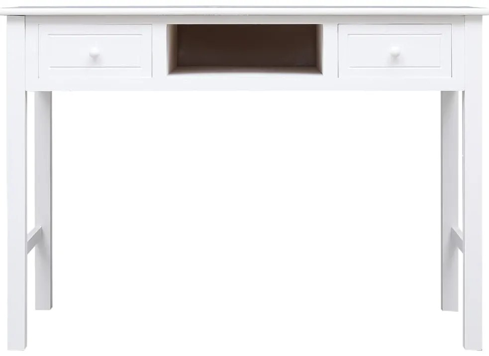 vidaXL Γραφείο Λευκό 108 x 45 x 76 εκ. από Μασίφ Ξύλο Παυλώνιας