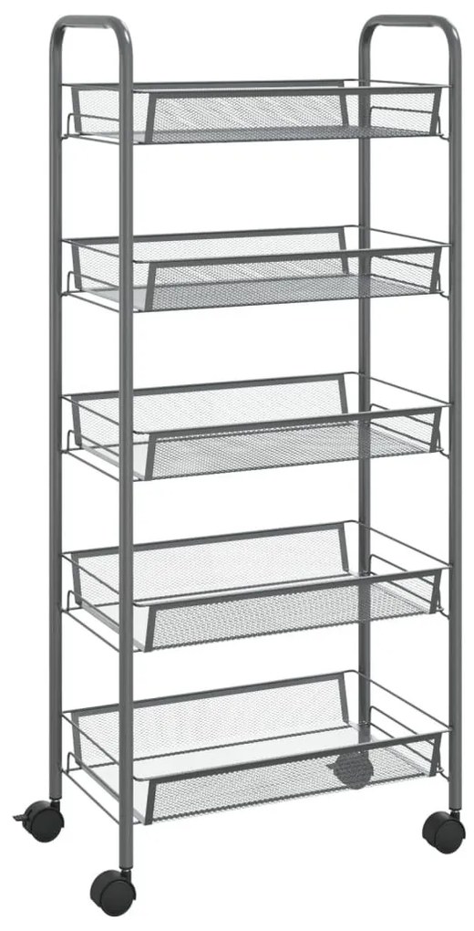 Τρόλεϊ Κουζίνας 5 Επιπέδων Γκρι 46 x 26 x 105 εκ. Σιδερένιο - Γκρι