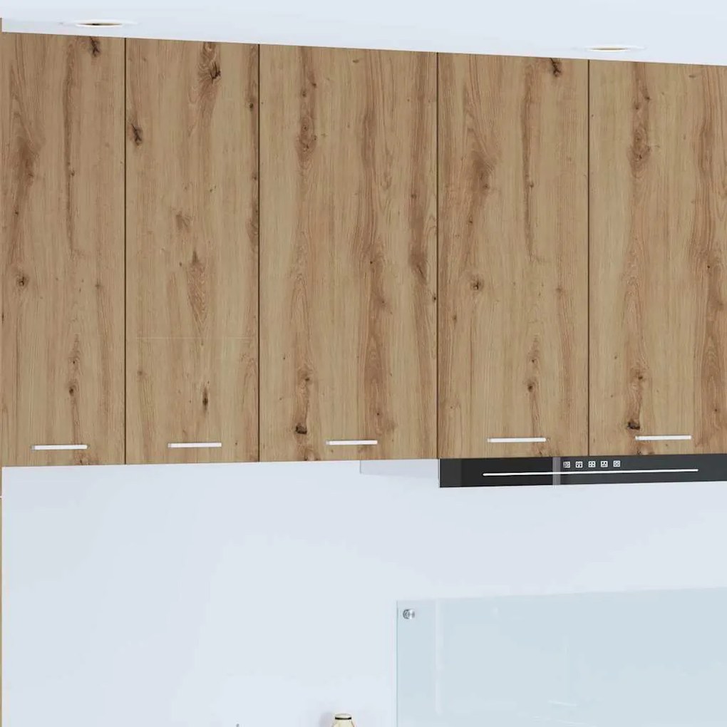 vidaXL Κρεμαστό ντουλάπι με ράφι Riga Χειροποίητη Δρυς και Λευκό