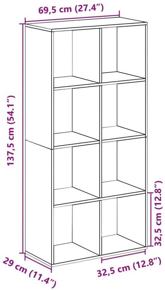 ΒΙΒΛΙΟΘΗΚΗ/ΔΙΑΧΩΡΙΣΤΙΚΟ ΧΩΡΟΥ ΔΡΥΣ 69,5X29X137,5ΕΚ. ΕΠΕΞ. ΞΥΛΟ 858029