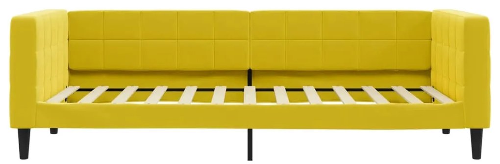 vidaXL Καναπές Κρεβάτι Συρόμεν. Κίτρινος 100x200εκ Βελούδινος Συρτάρια