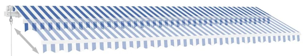 vidaXL Τέντα Αυτόματη Ανεξάρτητη Μπλε/Λευκό 600 x 350 εκ.