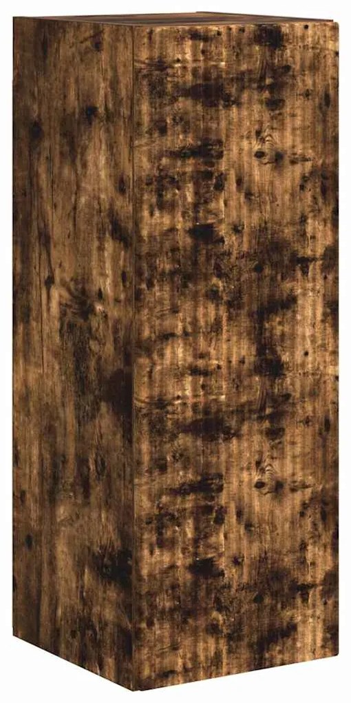 vidaXL Ντουλάπι Τηλεόρασης Τοίχου 2 pcs Καπνιστό Δρύς 30 x 31 x 80 εκ.