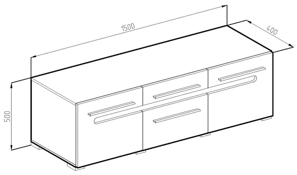 Ξύλινο Έπιπλο Τηλεόρασης AMARYN Artizan Oak/Grafite Μ150xΠ40xΥ50