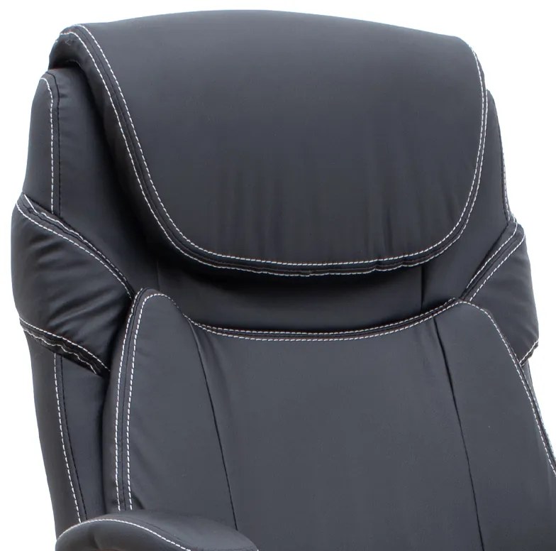 Καρέκλα γραφείου διευθυντική Gustavo Megapap από τεχνόδερμα χρώμα μαύρο 69x65x116/126εκ.