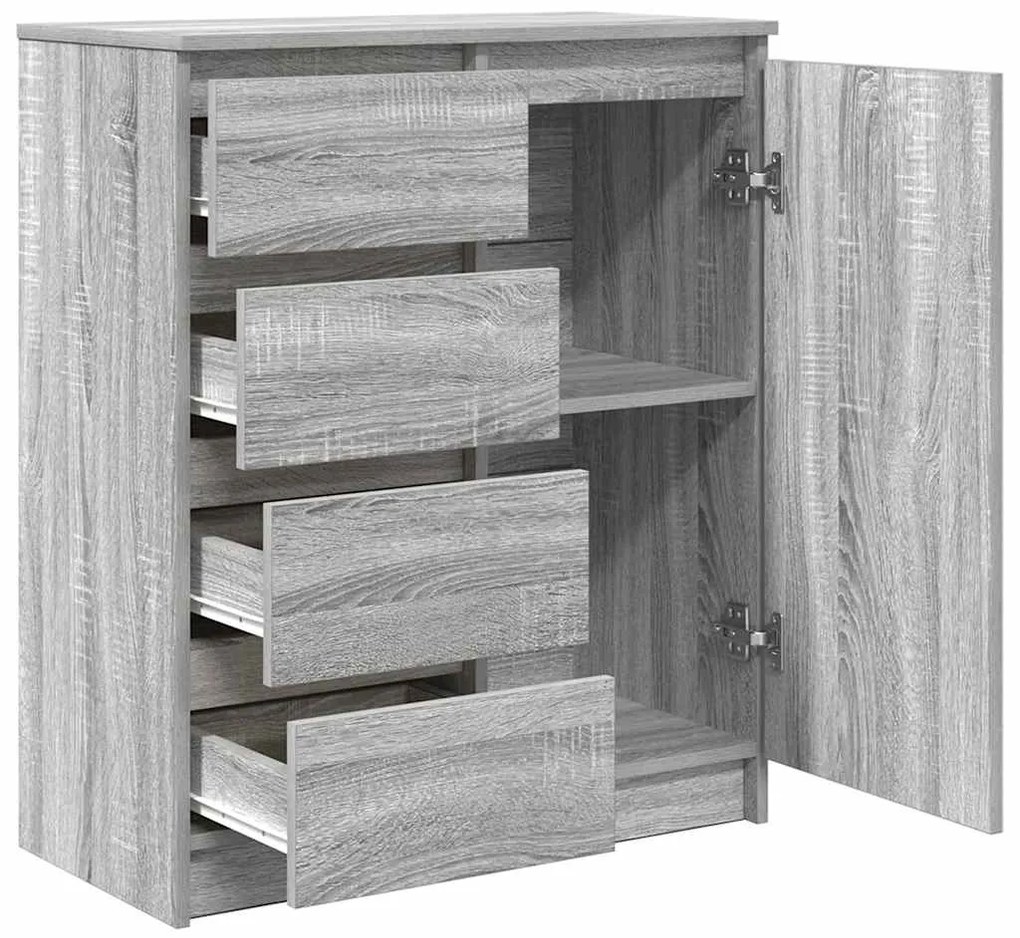 Συρταριέρα με Συρτάρια Γκρι Sonoma 71x35x84 εκ. από Επεξ. Ξύλο - Γκρι