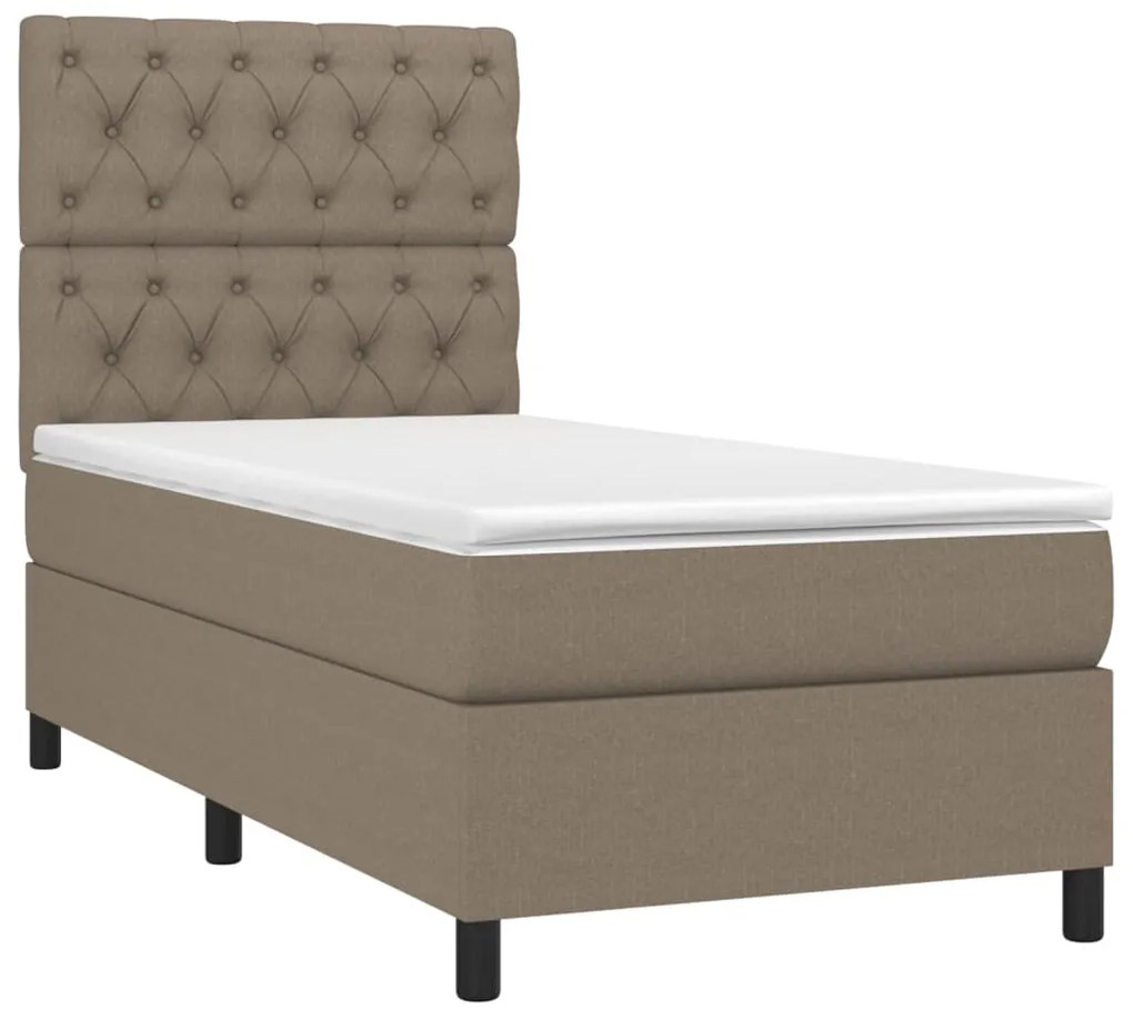 vidaXL Κρεβάτι Boxspring με Στρώμα Taupe 80x200 εκ. Υφασμάτινο