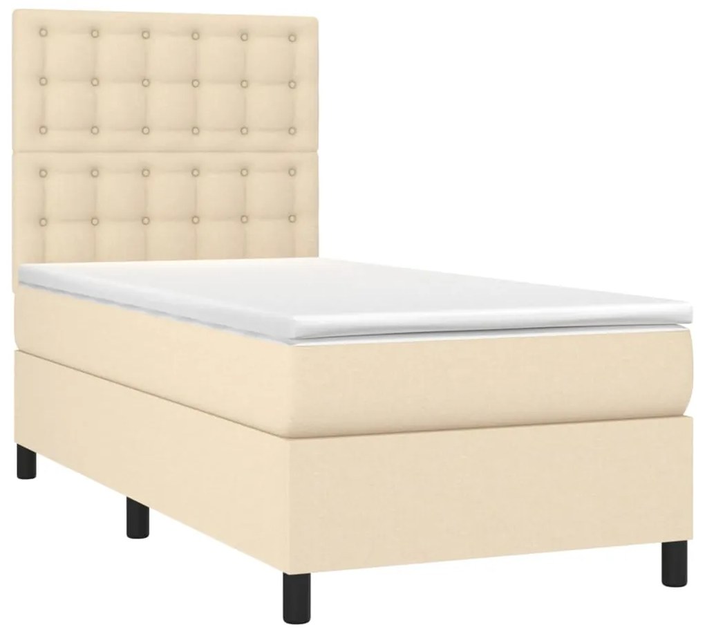 ΚΡΕΒΑΤΙ BOXSPRING ΜΕ ΣΤΡΩΜΑ ΚΡΕΜ 100 X 200 ΕΚ. ΥΦΑΣΜΑΤΙΝΟ 3142078