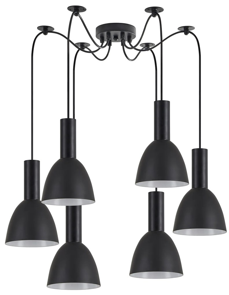 SE21-BL-4-BL6-MS2 ADEPT TUBE Black Pendant Black Metal Shade+