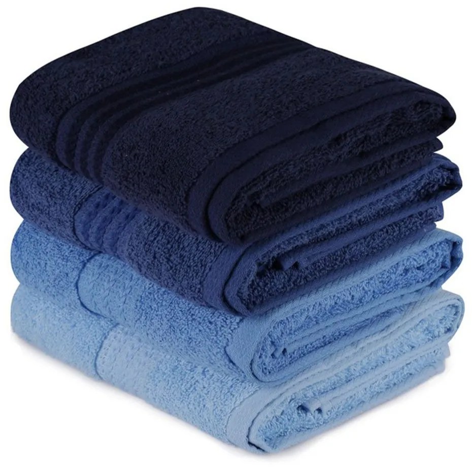 Πετσέτες Rainbow 317HBY1280 (Σετ 4τμχ) Blue L'essentiel Maison Towels Set 50x90cm 100% Βαμβάκι