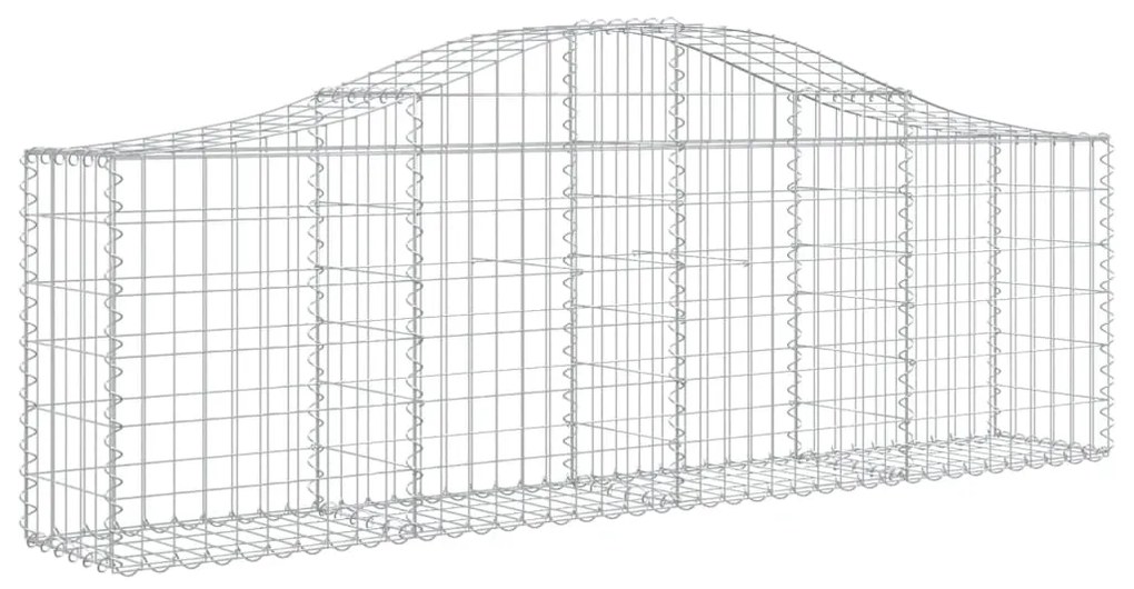 Συρματοκιβώτια Τοξωτά 4 τεμ. 200x30x60/80 εκ. Γαλβαν. Ατσάλι - Ασήμι