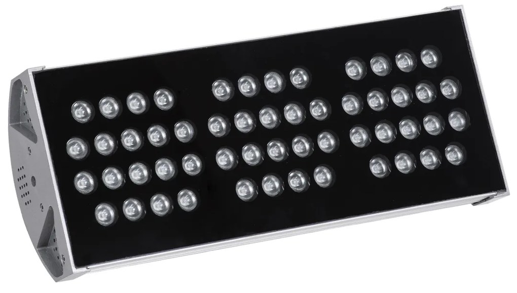 GloboStar® FLOOD-TENA 90224 Προβολέας Wall Washer για Φωτισμό Κτιρίων LED 108W 9180lm 10° DC 24V Αδιάβροχο IP65 Μ43.5 x Π15.5 x Υ18cm RGBW DMX512 - Ασημί - 3 Years Warranty