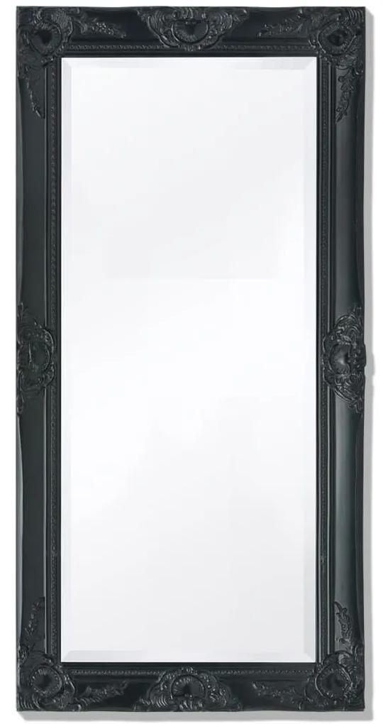 Καθρέφτης Τοίχου με Μπαρόκ Στιλ Μαύρος 100 x 50 εκ. - Μαύρο