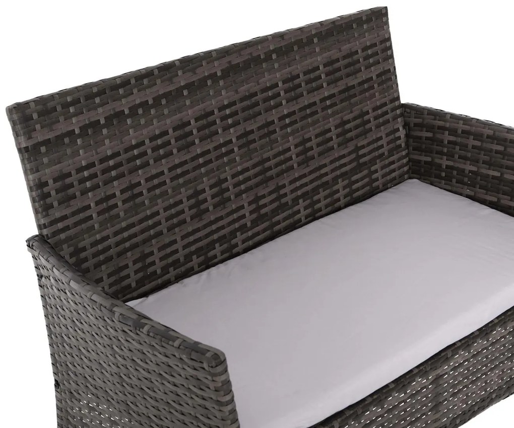 Σετ Κήπου Σαλόνι STASIA 4 τεμ Συνθετικό Rattan Γκρί με Μπέζ Μαξιλάρια