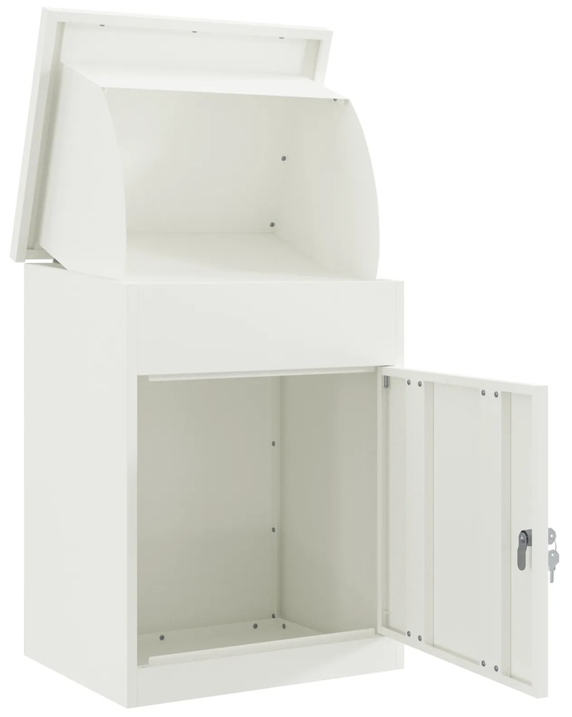 vidaXL Θυρίδα Πακέτων Λευκό 44 x 35 x 59 εκατοστά Ατσάλι