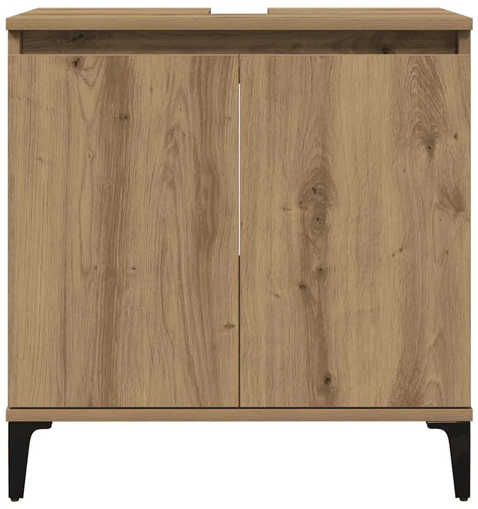 vidaXL Ντουλάπι Νιπτήρα τεχνίτης Δρυς 58x33x60 εκ. Επεξεργασμένο Ξύλο