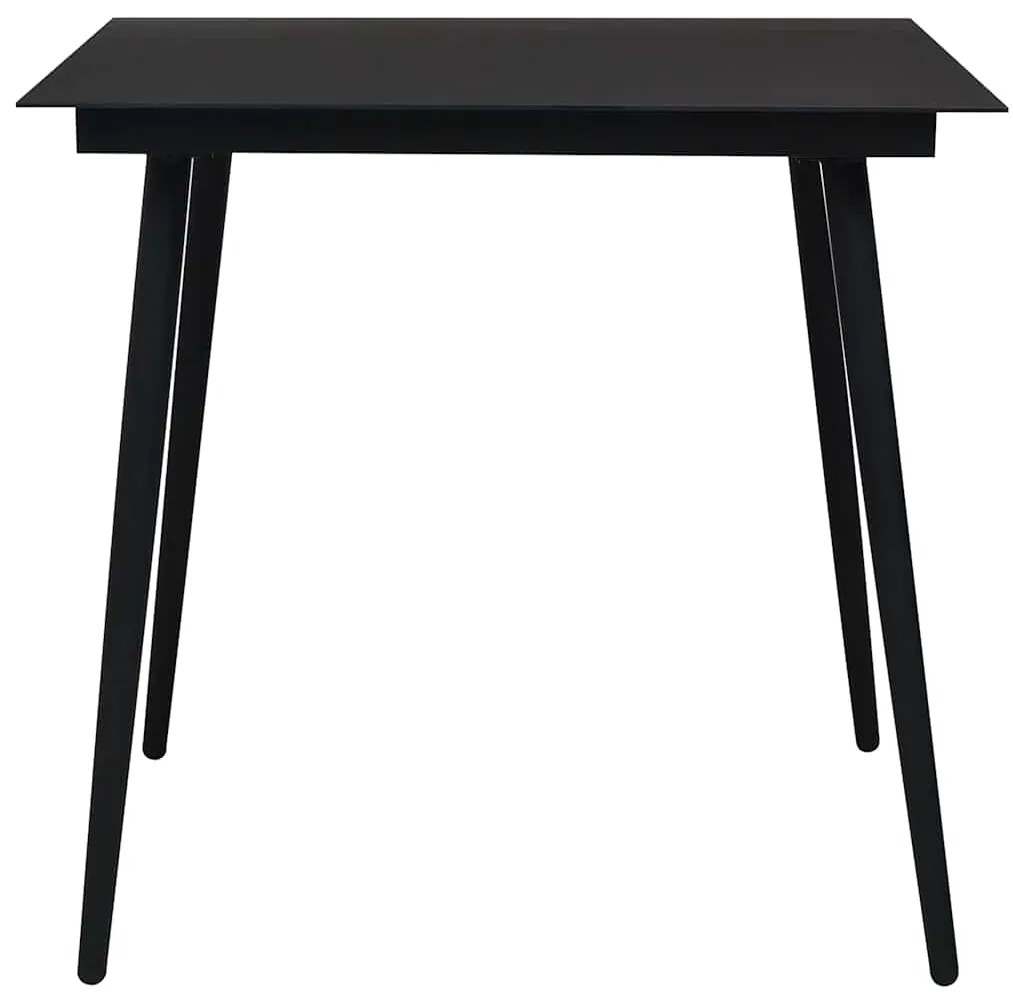 vidaXL Σετ Τραπεζαρίας Εξωτερικού Χώρου 5 τεμ. Μαύρο από Ρατάν PVC