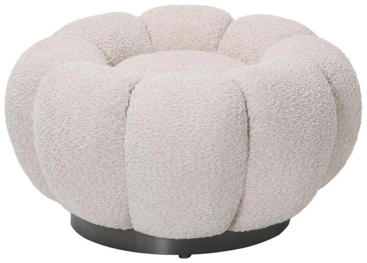 Σκαμπό Nester μπουκλέ ύφασμα σε μπεζ απόχρωση Φ60x31εκ 61x61x32.5 εκ.