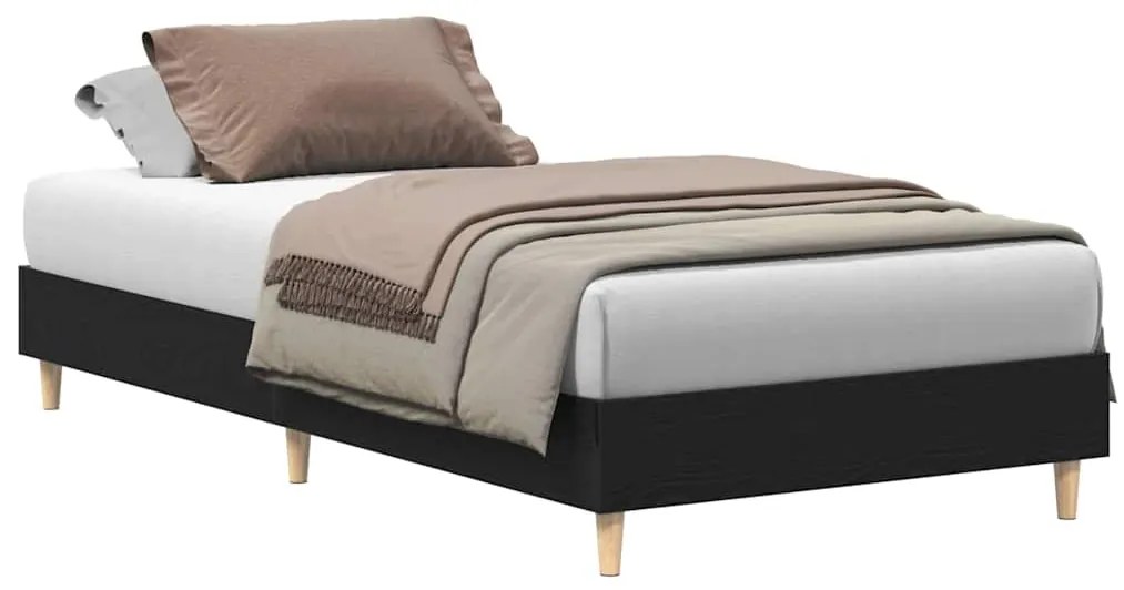 vidaXL Σκελετός Κρεβατιού Μαύρη δρυς 90 x 190 cm Επεξεργασμένο ξύλο