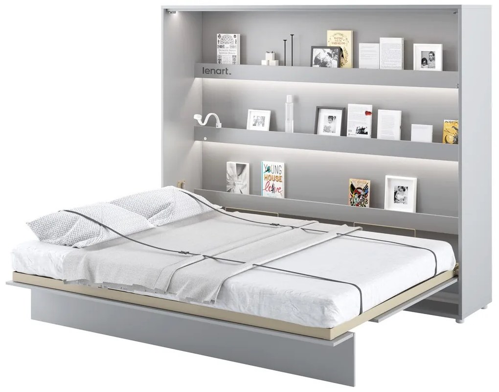 Σετ επίπλων Concept Pro Lenart AH144, Γκρι, Πλαστικοποιημένη μοριοσανίδα, Τάβλες για Κρεβάτι, 160x200, Ενιαίος, Με κρεβάτι, Με πρόσθετο εξοπλισμό