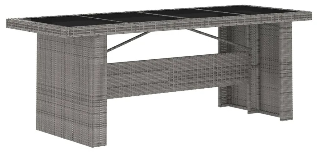 vidaXL Σετ Τραπεζαρίας Εξ. Χώρου 11 τεμ. Γκρι Συνθ. Ρατάν με Μαξιλάρια